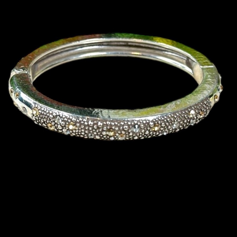 Brighton Silver Tone Pave Bangle Bracelet
